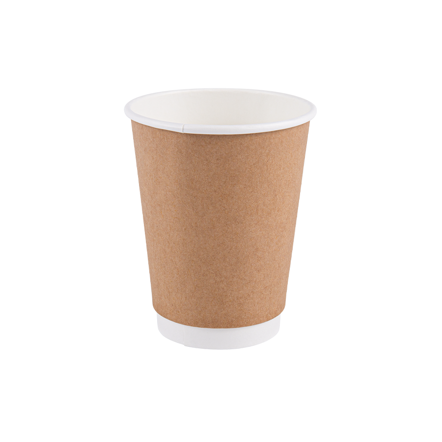 Двухслойный крафт-стакан 8oz с домашне-компостируемым покрытием (без пластика) и термоизоляцией