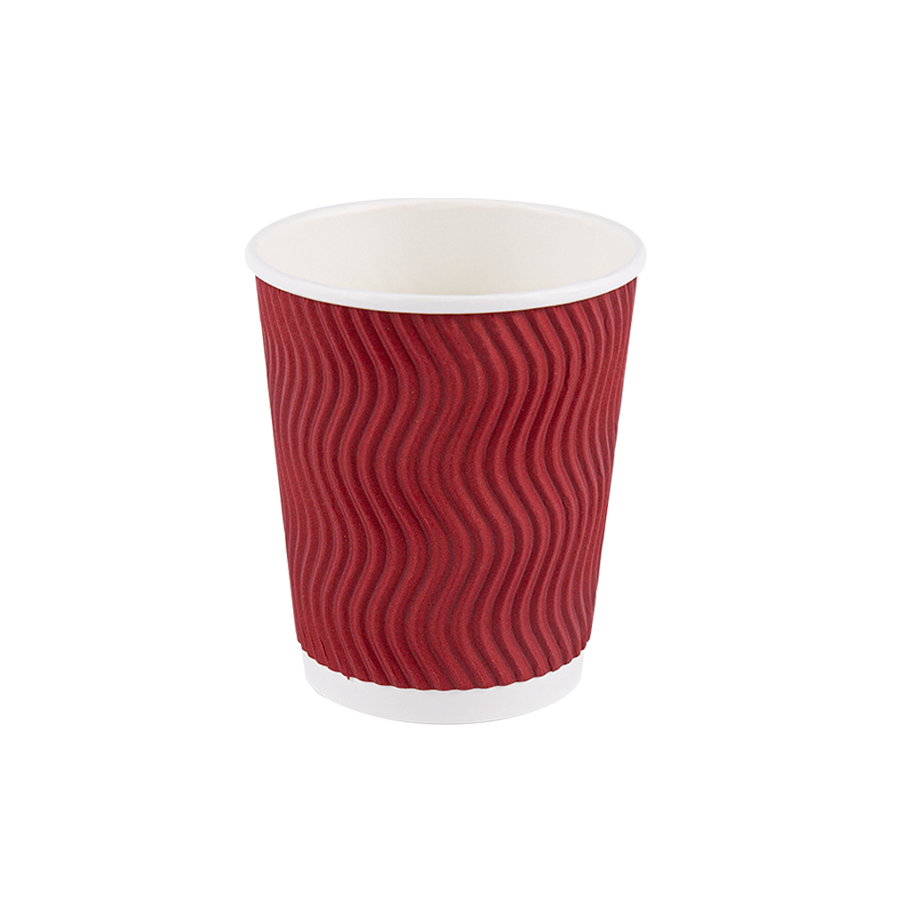 Бумажный стакан 8oz с S-образным рифлением